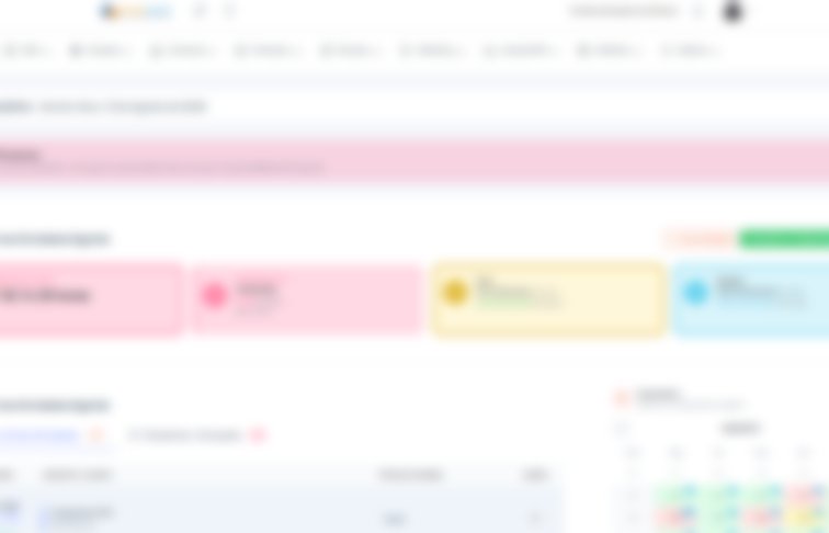 Dashboard do sistema TWFlex com agenda, atividades e indicadores